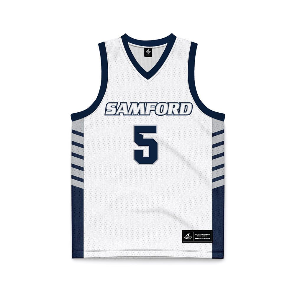 Samford - NCAA Men's Basketball : Cade Norris - 2024 White Basketball Jersey-0