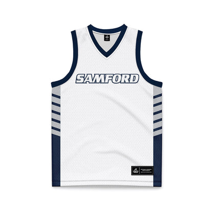 Samford - NCAA Men's Basketball : - 2024 White Basketball Jersey-0