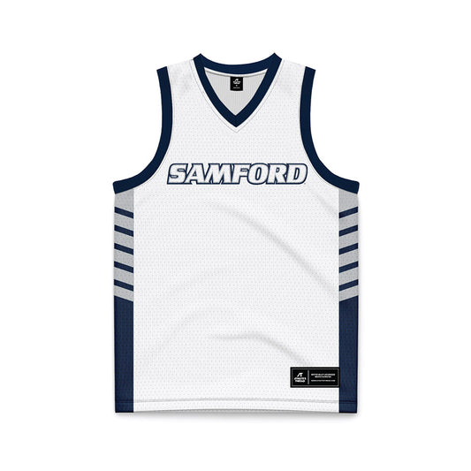 Samford - NCAA Men's Basketball : - 2024 White Basketball Jersey-0