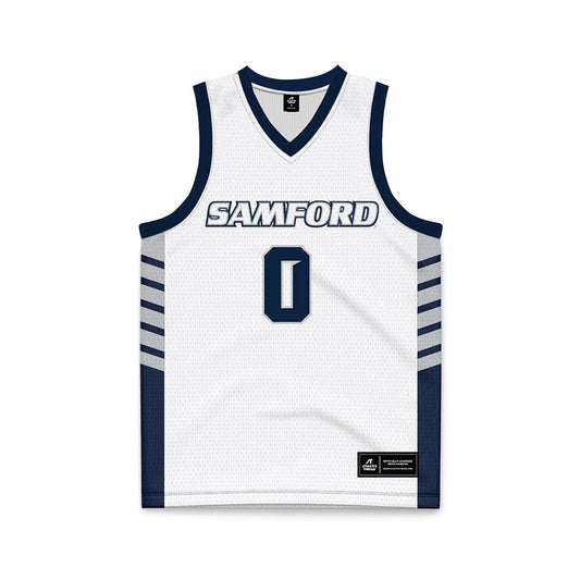 Samford - NCAA Men's Basketball : Win Miller - 2024 White Basketball Jersey-0