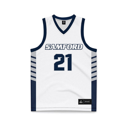 Samford - NCAA Men's Basketball : Corey Brown - 2024 White Basketball Jersey-0