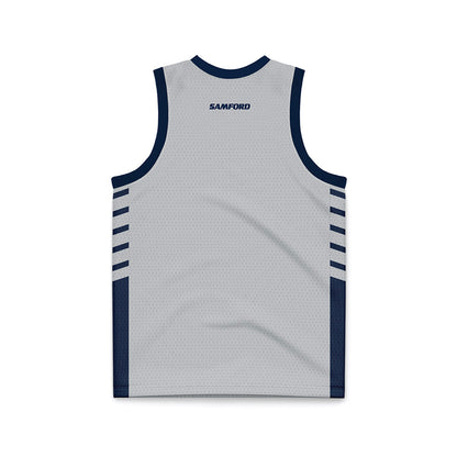 Samford - NCAA Men's Basketball : - 2024 Grey Basketball Jersey-1