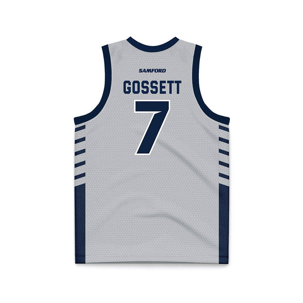 Samford - NCAA Men's Basketball : JD Gossett - 2024 Grey Basketball Jersey-1