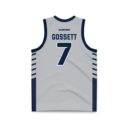 Samford - NCAA Men's Basketball : JD Gossett - 2024 Grey Basketball Jersey-1