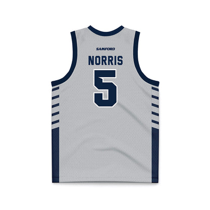 Samford - NCAA Men's Basketball : Cade Norris - 2024 Grey Basketball Jersey-1