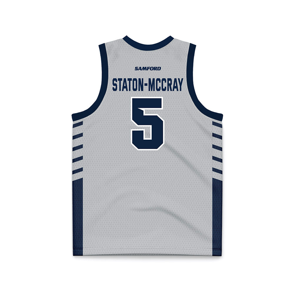 Samford - NCAA Men's Basketball : AJ Staton-McCray - 2024 Grey Basketball Jersey-1