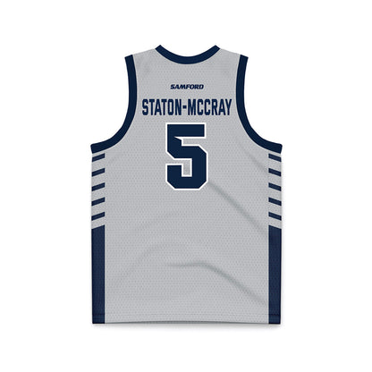 Samford - NCAA Men's Basketball : AJ Staton-McCray - 2024 Grey Basketball Jersey-1