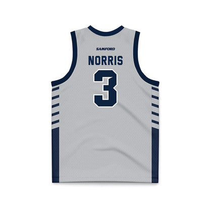 Samford - NCAA Men's Basketball : Keaton Norris - 2024 Grey Basketball Jersey-1