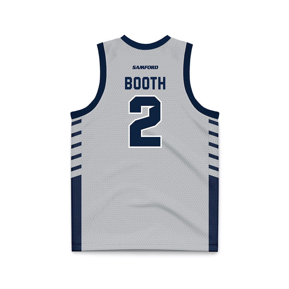Samford - NCAA Men's Basketball : Jadin Booth - 2024 Grey Basketball Jersey-1