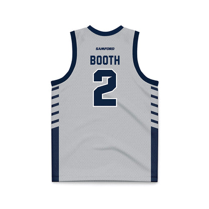 Samford - NCAA Men's Basketball : Jadin Booth - 2024 Grey Basketball Jersey-1