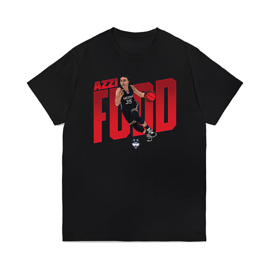 UConn - NCAA Women's Basketball : Azzi Fudd - Caricature Premium T-Shirt-0
