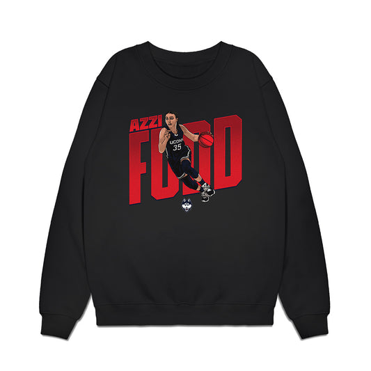 UConn - NCAA Women's Basketball : Azzi Fudd - Caricature Premium Crewneck Sweatshirt-0