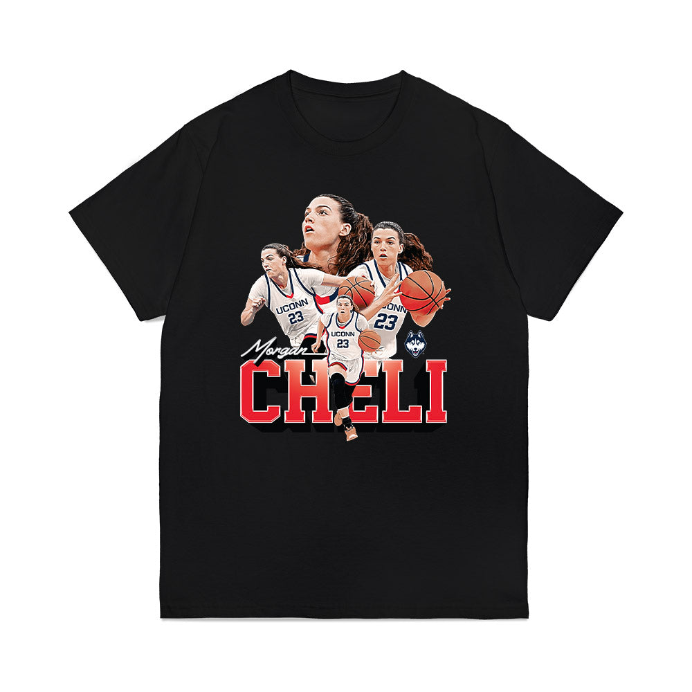 UConn - NCAA Women's Basketball : Morgan Cheli - Collage Premium T-Shirt-0
