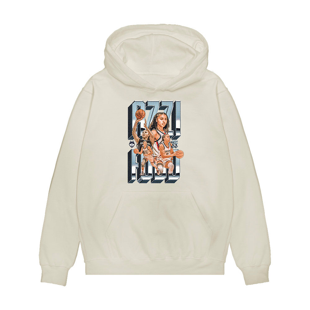 UConn - NCAA Women's Basketball : Azzi Fudd - Collage Premium Hooded Sweatshirt-0