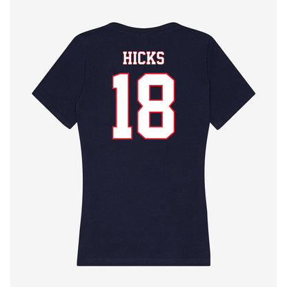 UConn - NCAA Football : Kylish Hicks - Women's V-Neck T-Shirt-1