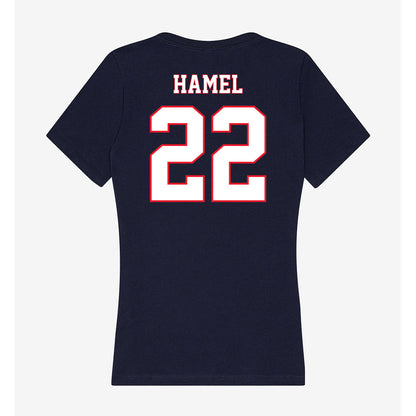 UConn - NCAA Men's Soccer : Johan Hamel - Women's V-Neck T-Shirt-1