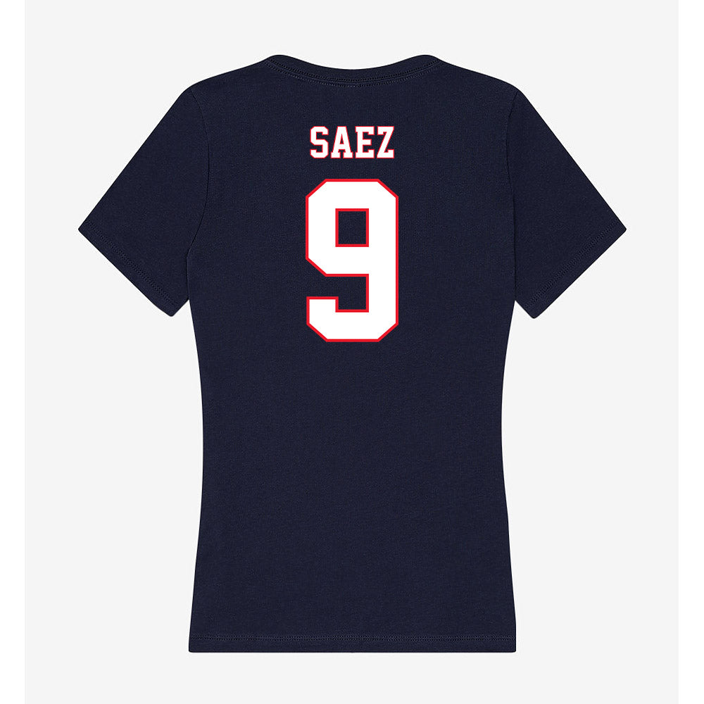 UConn - NCAA Football : Zakaih Saez - Women's V-Neck T-Shirt-1