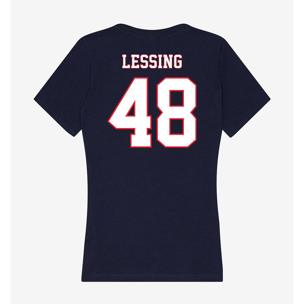 UConn - NCAA Baseball : Justin Lessing - Women's V-Neck T-Shirt-1