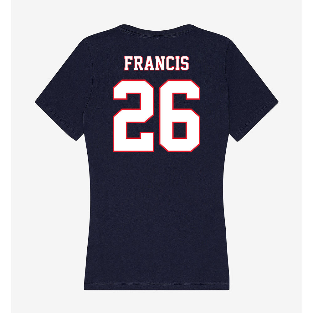 UConn - NCAA Men's Soccer : Sebastian Francis - Women's V-Neck T-Shirt-1