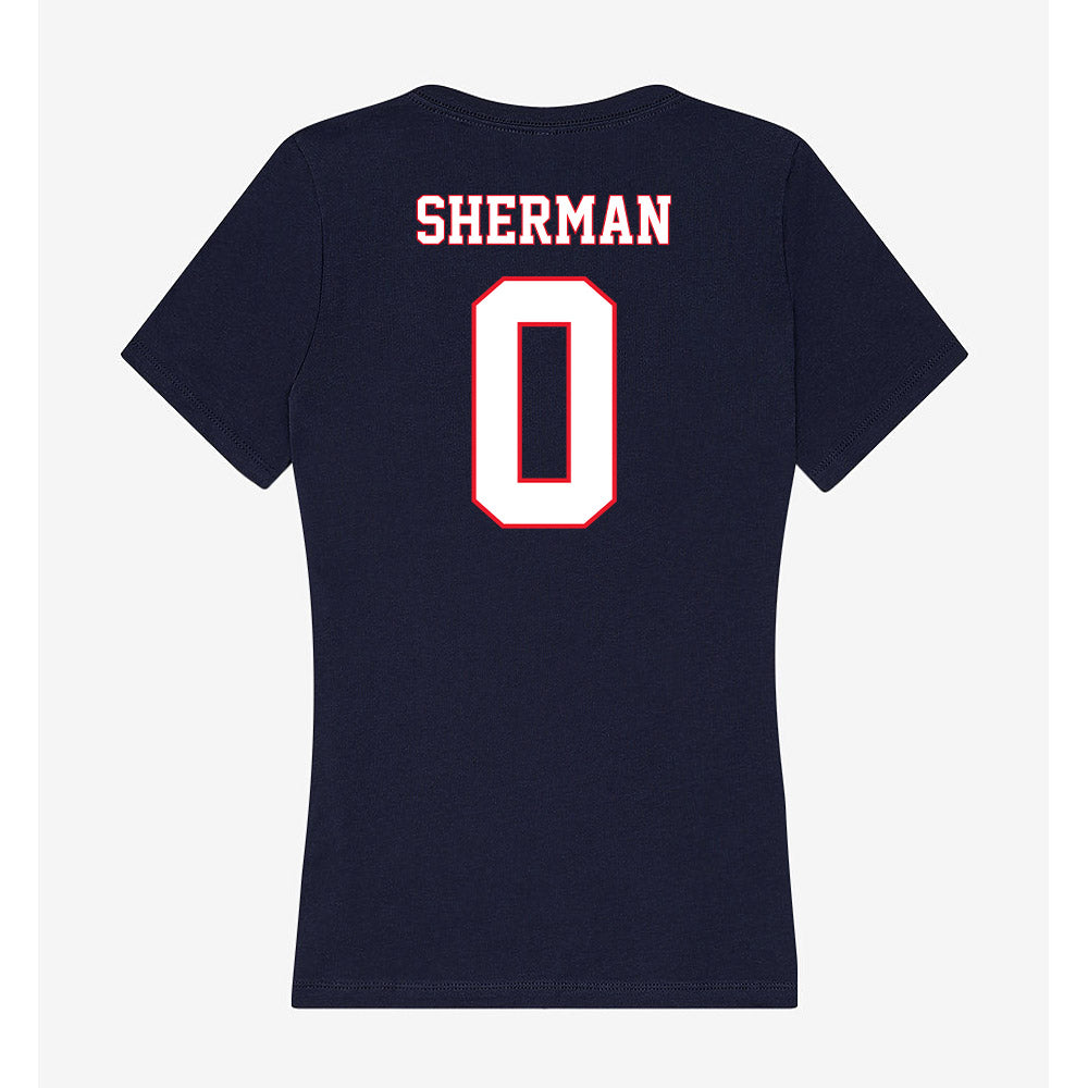 UConn - NCAA Football : Kvon Sherman - Women's V-Neck T-Shirt-1