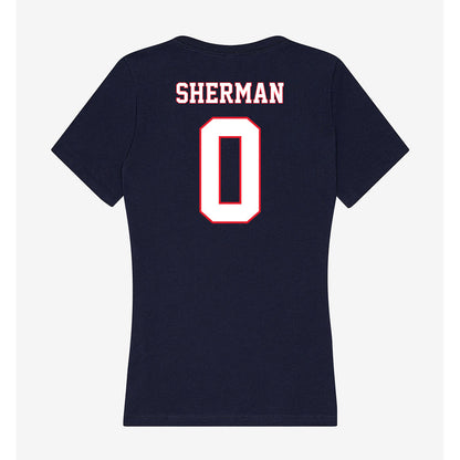 UConn - NCAA Football : Kvon Sherman - Women's V-Neck T-Shirt-1