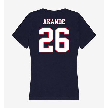 UConn - Football Legends : Shmar Akande - Women's V-Neck T-Shirt-1