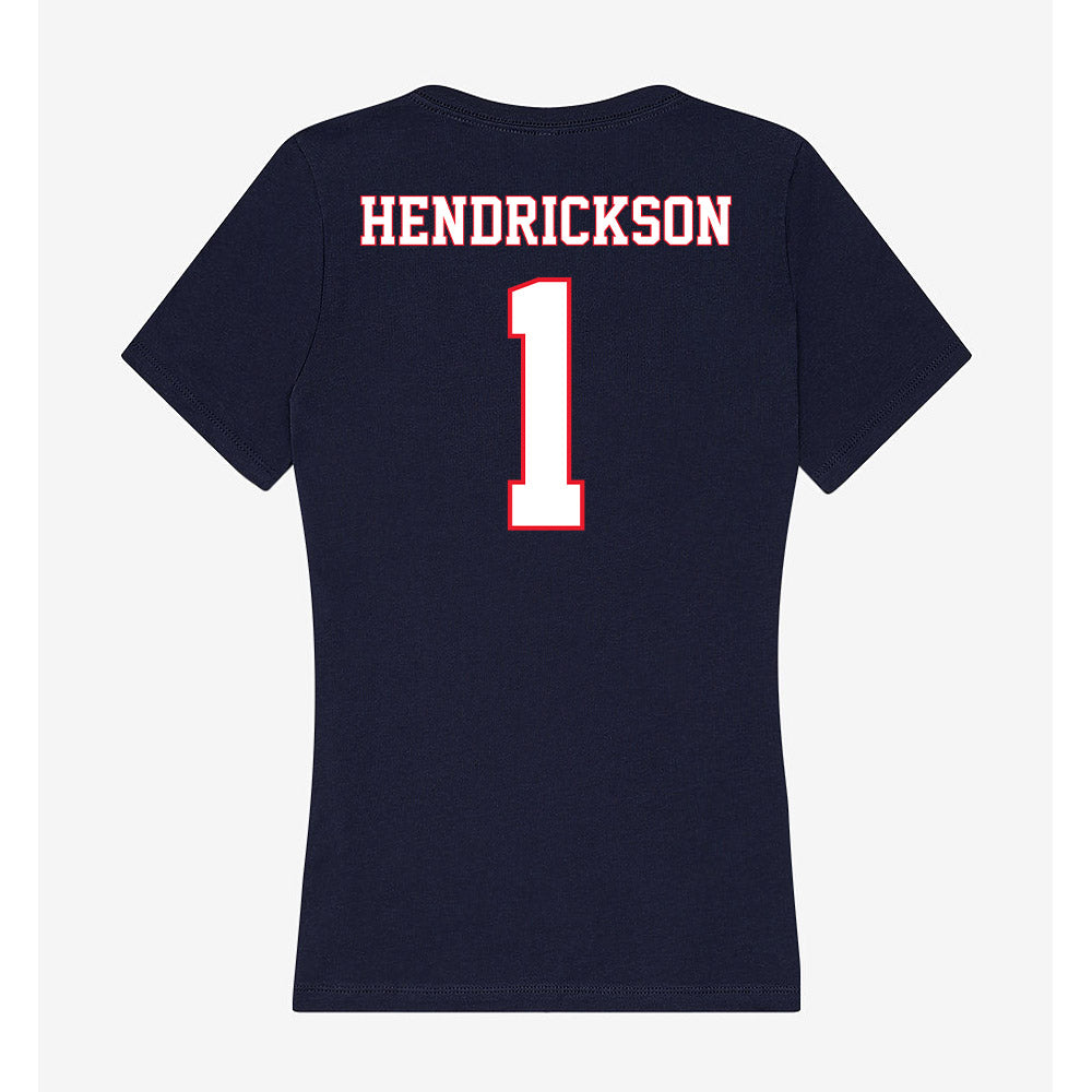 UConn - NCAA Men's Ice Hockey : Kam Hendrickson - Women's V-Neck T-Shirt-1