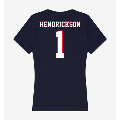 UConn - NCAA Men's Ice Hockey : Kam Hendrickson - Women's V-Neck T-Shirt-1