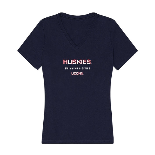 UConn - NCAA Women's Swimming & Diving : Mia Hatzis - Women's V-Neck T-Shirt-0