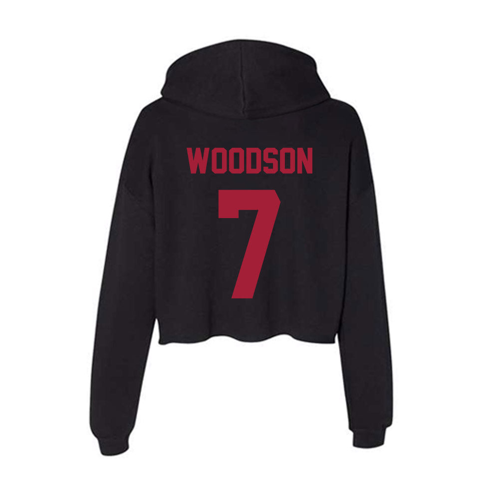 Alabama - NCAA Football : Caleb Woodson - Women's Crop Fleece Hoodie-1