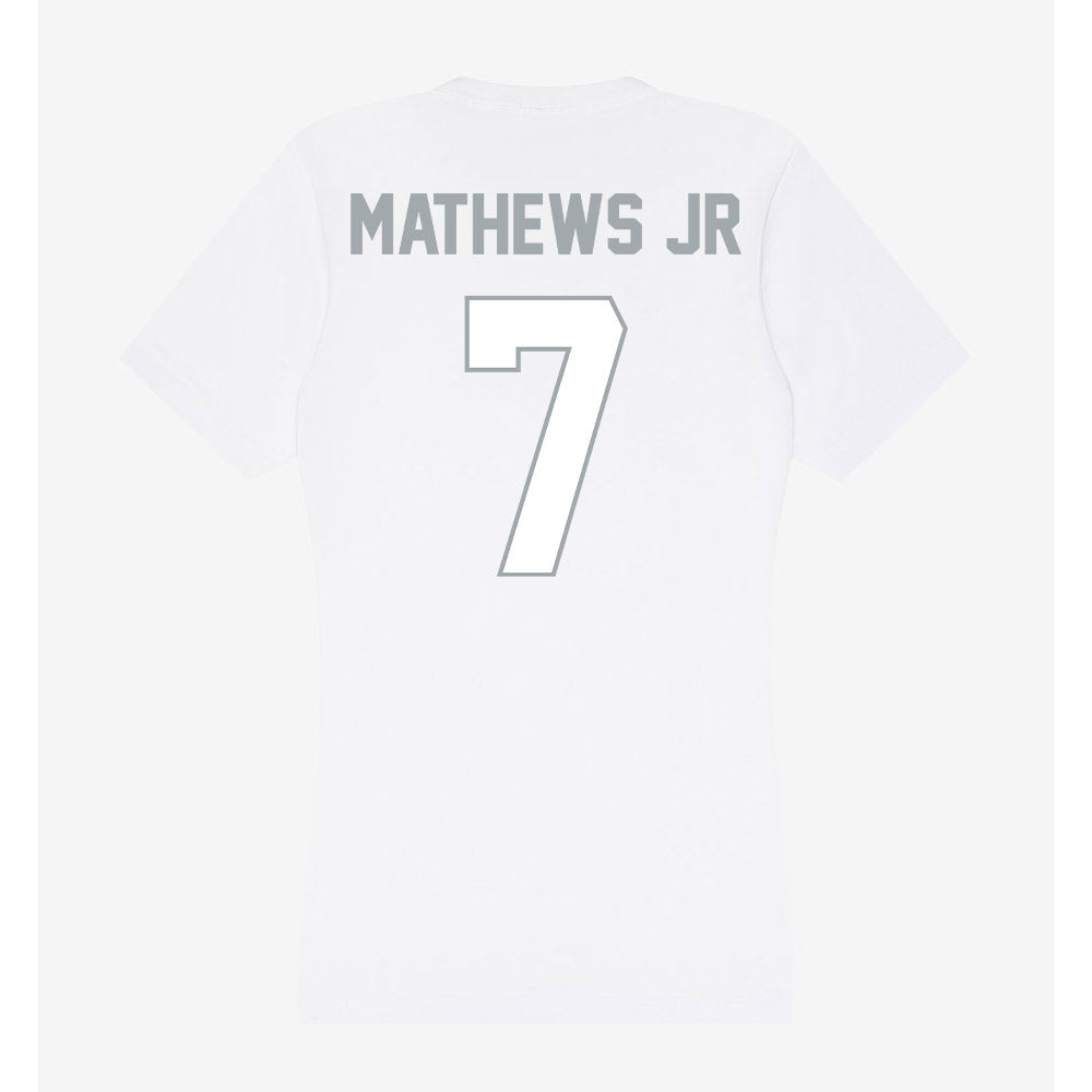 Ohio State - NCAA Football : Jermaine Mathews Jr - Women's V-Neck T-Shirt-1