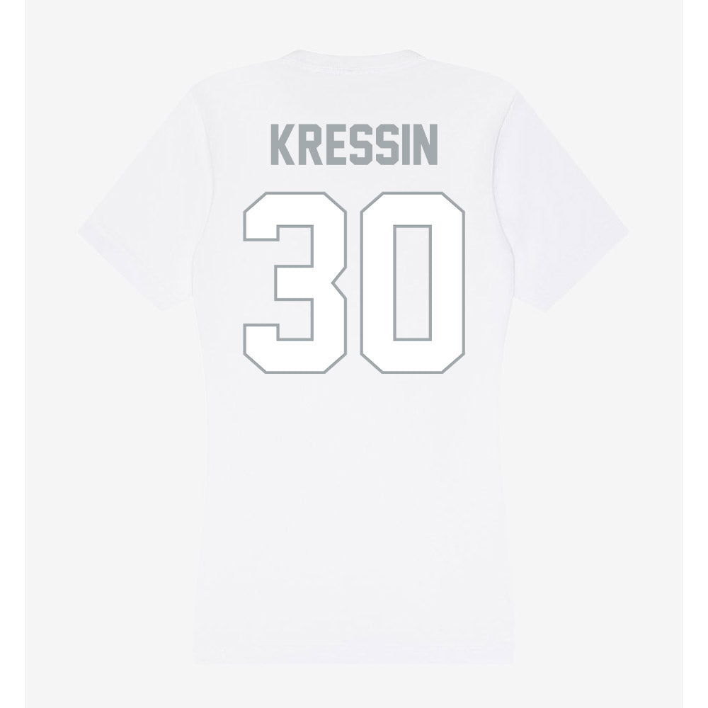 Ohio State - NCAA Women's Ice Hockey : Taylor Kressin - Women's V-Neck T-Shirt-1