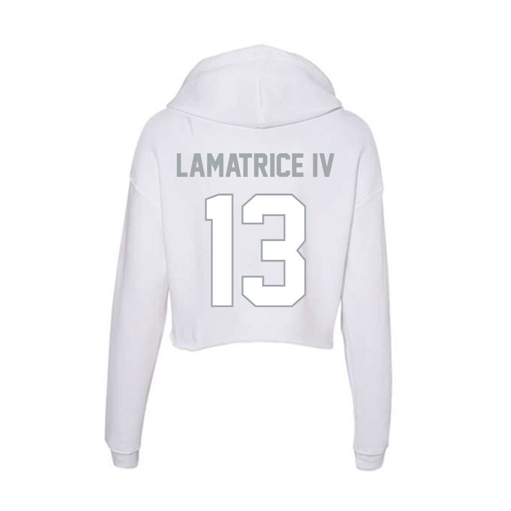 Ohio State - NCAA Men's Lacrosse : Angelo Lamatrice IV - Women's Crop Fleece Hoodie-1