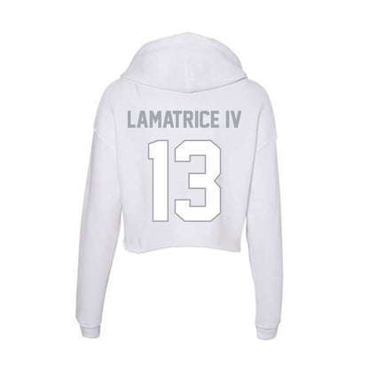 Ohio State - NCAA Men's Lacrosse : Angelo Lamatrice IV - Women's Crop Fleece Hoodie-1