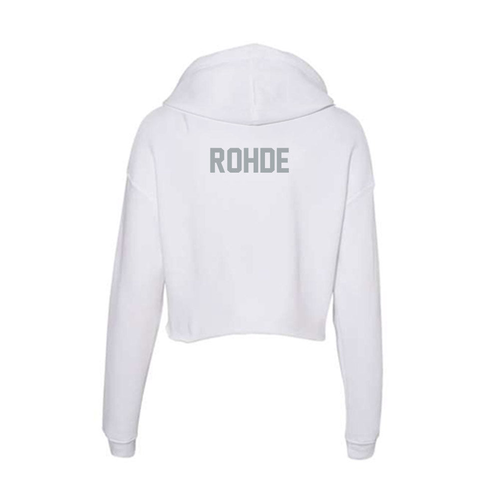 Ohio State - NCAA Men's Track & Field : Andrew Rohde - Women's Crop Fleece Hooded Sweatshirt-1