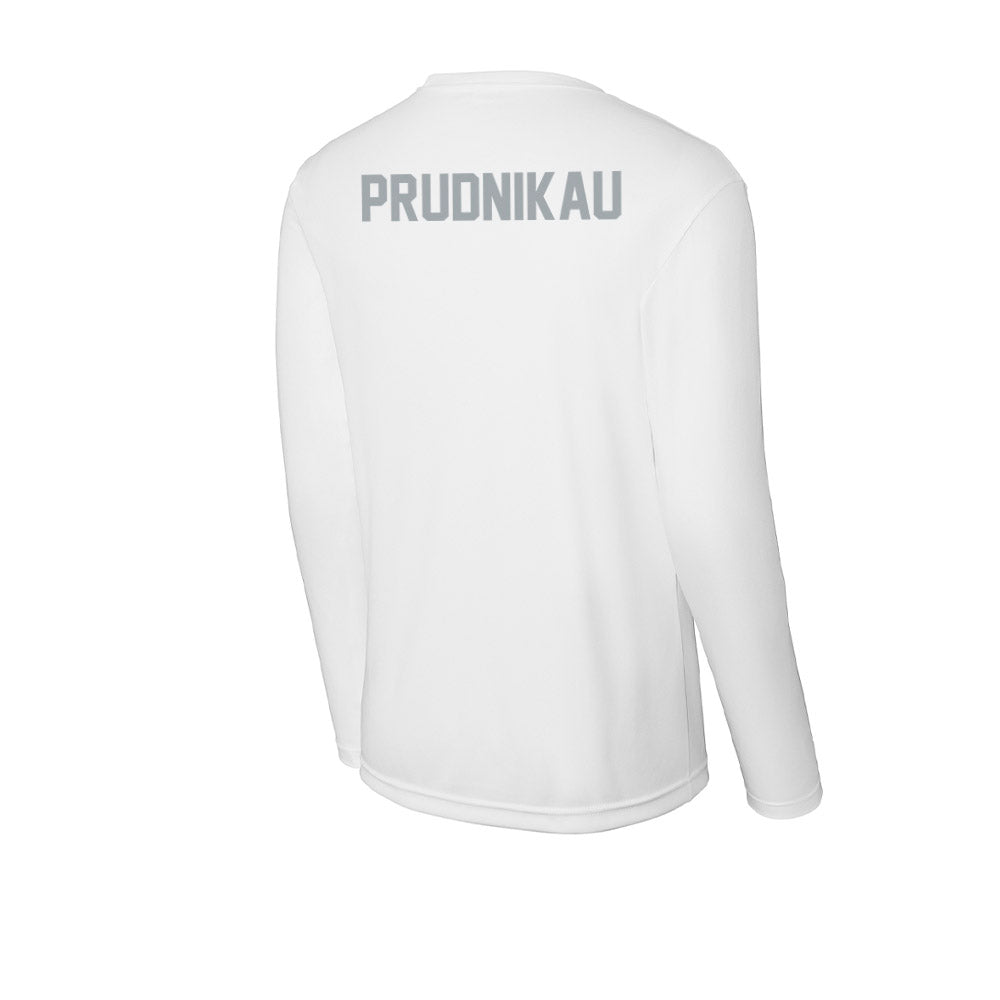 Ohio State - NCAA Men's Swimming & Diving : Gherman Prudnikau - Activewear Long Sleeve T-Shirt-1