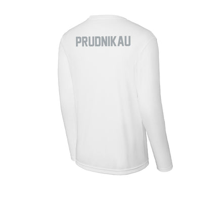 Ohio State - NCAA Men's Swimming & Diving : Gherman Prudnikau - Activewear Long Sleeve T-Shirt-1
