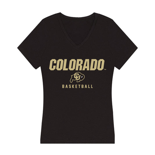 Colorado - NCAA Women's Basketball : Desiree Wooten - Women's V-Neck T-Shirt-0