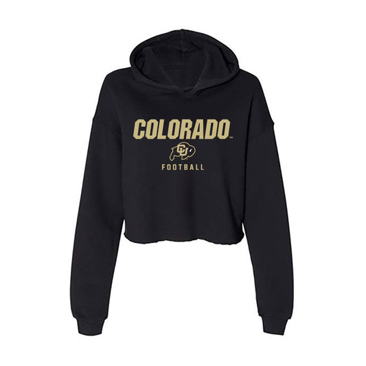 Colorado - NCAA Football : Tyler Moore - Women's Crop Fleece Hooded Sweatshirt-0