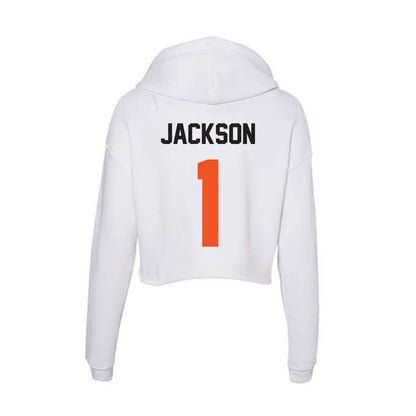 Oklahoma State - NCAA Football : Evan Jackson - Women's Crop Fleece Hoodie-1