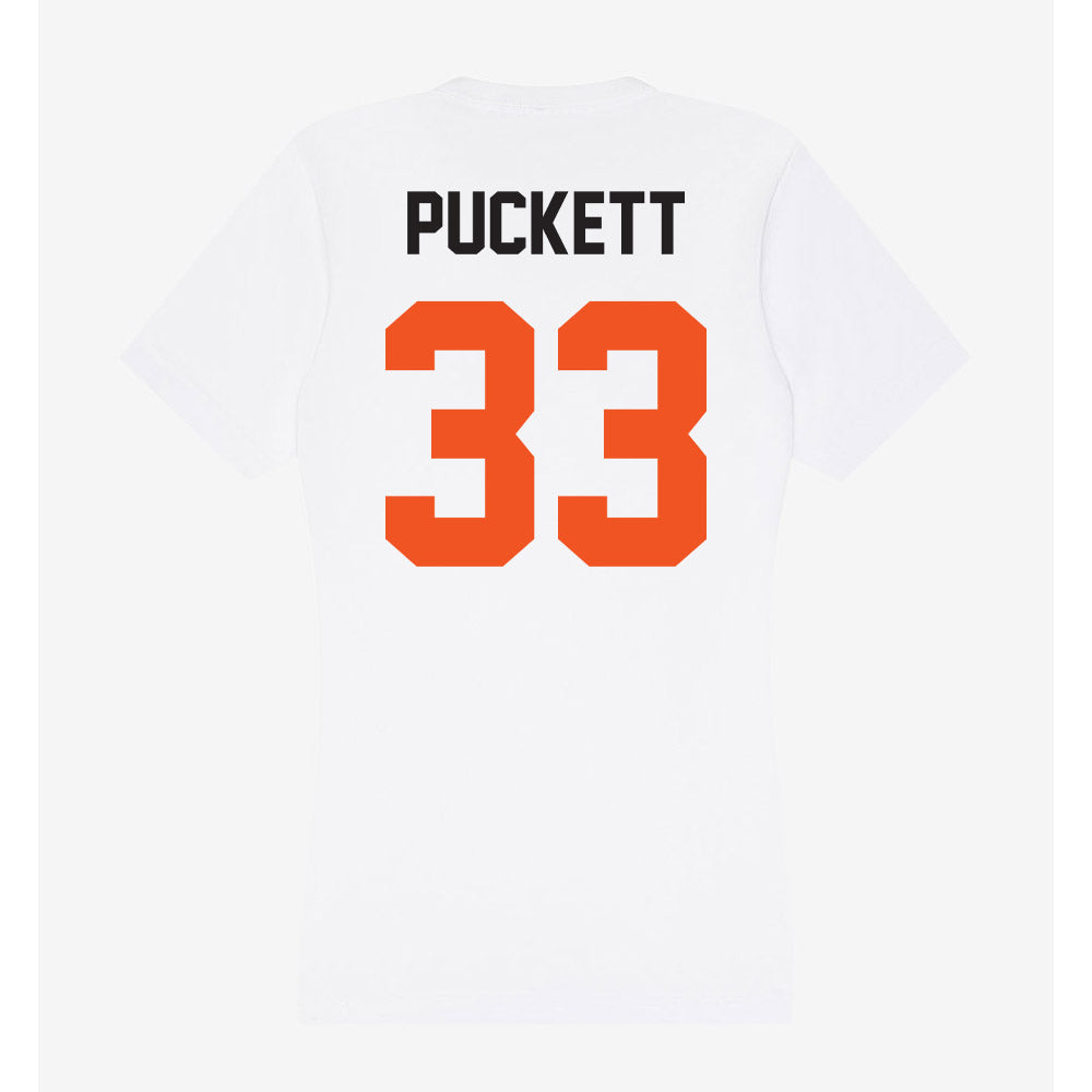 Oklahoma State - NCAA Football : Jack Puckett - Women's V-Neck T-Shirt-1