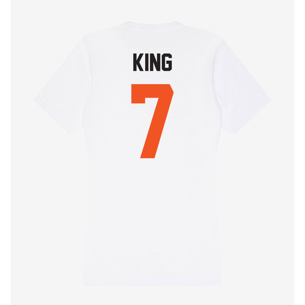 Oklahoma State - NCAA Women's Soccer : Sherline King - Women's V-Neck T-Shirt-1