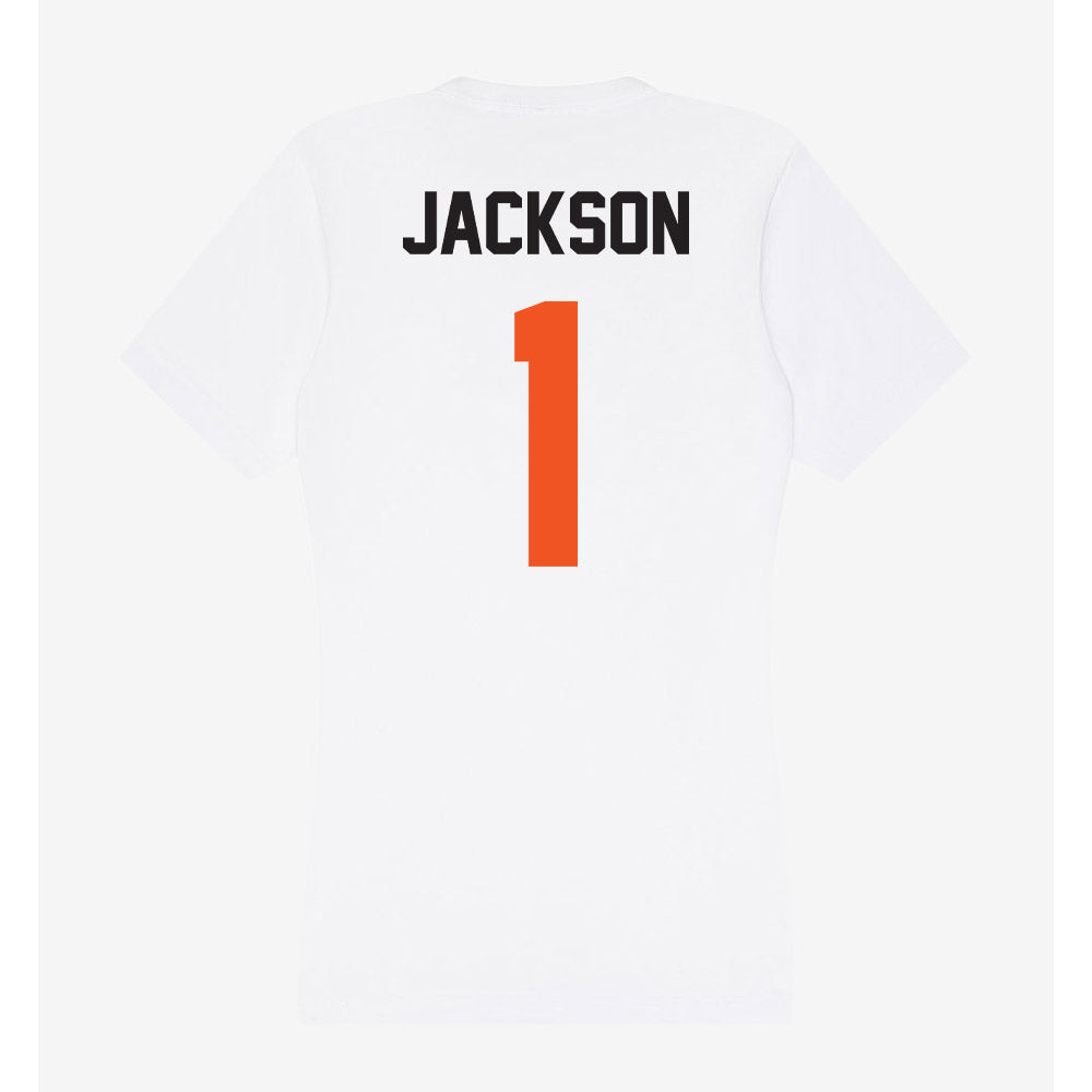 Oklahoma State - NCAA Football : Evan Jackson - Women's V-Neck T-Shirt-1