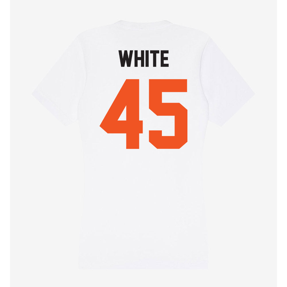 Oklahoma State - NCAA Football : Enai White - Women's V-Neck T-Shirt-1
