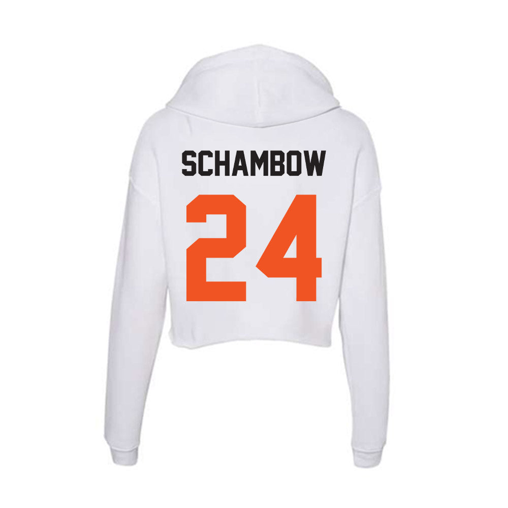 Oklahoma State - NCAA Baseball : Quinn Schambow - Women's Crop Fleece Hoodie-1
