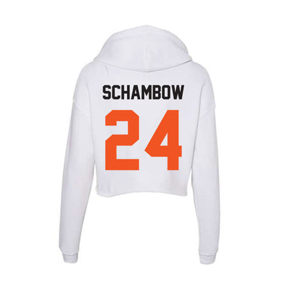 Oklahoma State - NCAA Baseball : Quinn Schambow - Women's Crop Fleece Hoodie-1