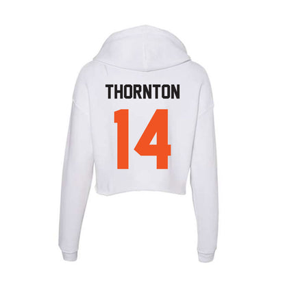 Oklahoma State - NCAA Football : Jabarie Thornton - Women's Crop Fleece Hoodie-1