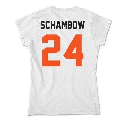 Oklahoma State - NCAA Baseball : Quinn Schambow - Soft Style Women’s T-Shirt-1