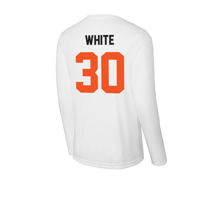 Oklahoma State - NCAA Football : Trip White - Activewear Long Sleeve T-Shirt-1