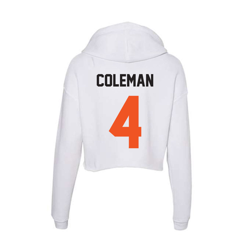 Oklahoma State - NCAA Men's Basketball : Christian Coleman - Women's Crop Fleece Hoodie-1